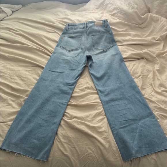 PAIGE Light Blue Wide-Leg Denim Jeans - Picture 6 of 6